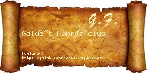 Galát Fabrícius névjegykártya